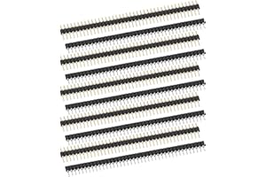 CLYXGS CLDIY Stift- und Buchsenleiste (5 Paare), vergoldet (ROHS), einreihig, runder Stift 140, 40 P, gerade Nadel, Stiftleiste für Leiterplatten 2,54 mm, Stiftleiste für Computer und Steckbrett, goldfarben