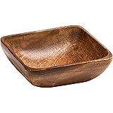 Premier Housewares Small Dark Brown Wooden Fruit Bowl Salad Bowl Serving Bowl Large Bowl Bamboo Fruit Bowl Salad Bowl & Serve