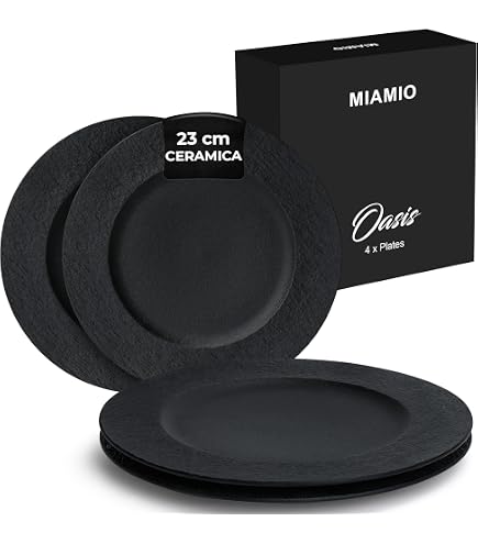 MamboCat Panther Set di 6 piatti fondi neri I 420 ml I piatti in gres opaco per 6 persone I piatti per insalata, zuppa, cereali, pasta & Co. I piatti per colazione