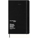 Moleskine Agenda Settimanale Smart 12 Mesi 2024, Smart Planner, Agenda 2024, Chiusura Elastica, Colore Nero