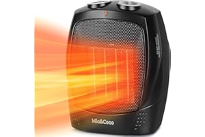 Ceramic Fan Heaters for Home Low Energy, 1500W 2-in-1 Portable Space Heaters with 3 Heat Settings, Instant Heat Electric PTC Heaters with Energy Efficient for Living Room, Bedroom, Mia&Coco