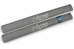 Beautissu 2x Paraspifferi Imbottito per Porta e finestra Tuuli HO L100xP8xA8 cm in Poliestere - paraspiffero Universale porte e finestre - paravento sottoporta Isolante - Contro Il Freddo - antrazite