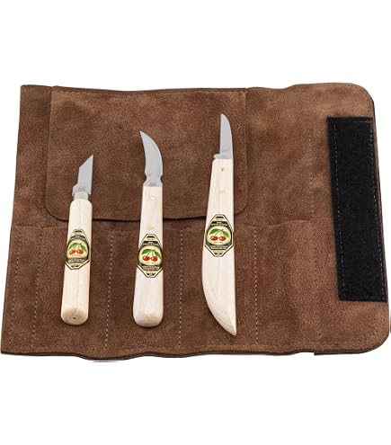 KIRSCHEN Tools 1181000 | Set di 4 scalpelli con manico in faggio bianco in cartone SB composto da 10 + 16 + 20 + 26 mm