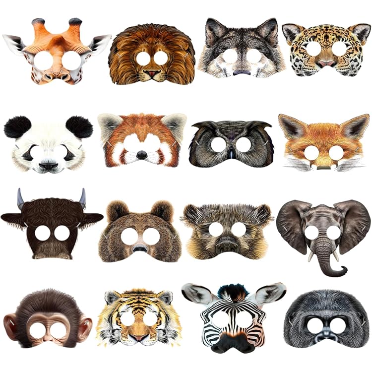 Masques d'animaux en feutre pour enfants, personnalisés, avec cordon élastique, mignons, de style dessin animé, pour fête d'enfants, Halloween, Baby Shower