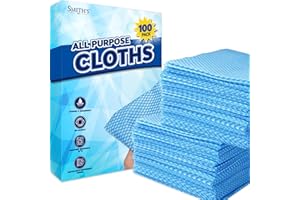 SMITH'S 2015 100pk All Purpose Cloths by Smith’s® | 31x21cm | Blue Disposable Cleaning J Cloths | Absorbent, Gentle & Reusable | For Household & Professional Cleaning, Polishing, Dusting, Washing Dishes