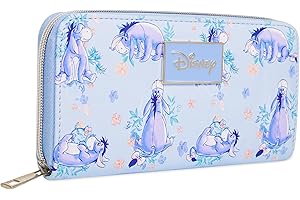 Disney Eeyore Wallet Purses for Women Teens Winnie The Pooh with Card Slots and Zipped Coin Pouch Shopping Travel Accessories