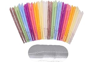 DR.JIEER 32PCS Ear Wax Candle, Ear Cones Candles, Ear Wax Removal, Organic Non-Toxic Cylinders Fragrance Hollow Cone Candles with 16 Protective Disks(8 Colours)