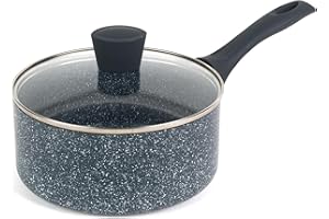 Russell Hobbs RH00846EU Nightfall Stone 20cm Fornello a doppio strato in alluminio pressato antiaderente, inclusa induzione, meno cottura dell'olio, manico in bachelite morbida, marmo blu