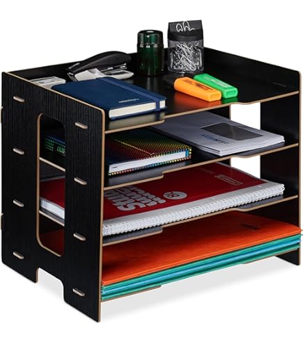 Stampante Con Scanner Marbrasse Organizer Scrivania,Porta Documenti Ufficio Scrivania,5 Comparti Porta Documenti Scrivania Con 2 Portapenne Per Casa Ufficio (Bianco Supporto Multifunzione Ufficio