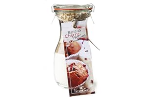FEUER UND GLAS Backmischung im Weckglas für Banana Cherry Muffins Mini ( 250ml ) - Zutaten im Weckglas für die einfache Zubereitung – Gourmet Back-Mischung von Feuer & Glas