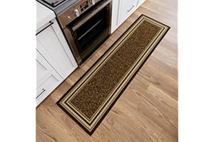 Ottomanson Ottohome Collection współczesny dywan z gumowym spodem, 57 x 210 cm, brązowy