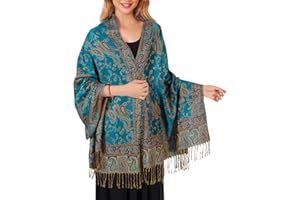 Lamca Women Pashmina Shawls and Wraps Scarf Soft Silky Reversible Paisley Scarves Shawl for Women UK