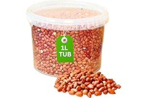 DIRECT DEALS 123 Premium Peanuts Whole Wild Bird Food, Nuts Food for All Species, Natural High Energy Feed, No Mess Bird Food for All Birds (1L Tub, Peanuts Whole)