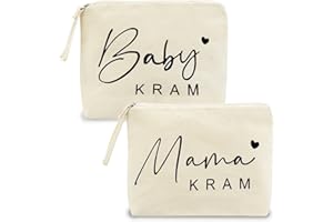 MIHURO Geschenke für Mama zur Geburt 2 Stück Werdende Mama Geschenk Atmungsaktiv und Weich Mama Kram Baby Kram Kosmetiktasche Dauerhaft Babyparty Geschenk Mama Tasche für Kosmetika und Kleinspielzeug