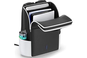 Rysker Rucksack für PS5 / Slim / Pro-Konsole, voller Schutz PS5 Tasche, große Kapazität PS5 Reisetasche für Dual Controller, PS Portal, Laptop, Spielkarten, PS5 Rucksack mit 3 Kabel Tasche