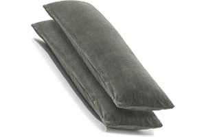 CelinaTex 2er Set Kissenbezug 40x145 cm Doppelpack Coral Fleece Kissenhülle, Seitenschläferkissen Bezug Stillkissenhülle Comfortable grau 5001360