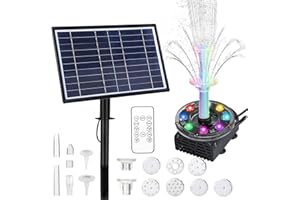 Forever Speed Pompe à eau solaire LED 10W avec télécommande Solaire avec batterie Pompe à eau solaire pour jardin,étang, hauteur maximale de pulvérisation d'eau 0,85m 230l/h