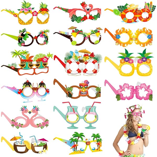 Set 50 Pezzi Costumi Hawaiani - Gonne Erba, Leis E Braccialetti Per Feste Tropicali