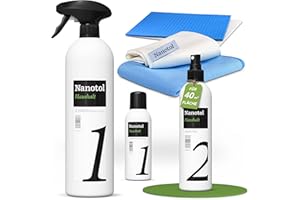 ‎NANOTOL Nanotol Haushalt Set - Glasversiegelung mit Easy-to-Clean Effekt für Fenster, Wintergarten, Dachfenster, Küche, Möbel - Komplett-mit Protector, Cleaner und Mikrofasertüchern - 40 m²