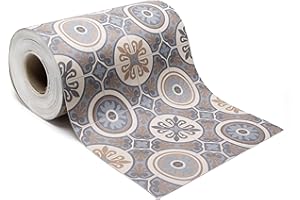 Giuri Tessuti - PASSATOIA per Cucina in Vinile - Tappeto Runner Antiscivolo e Lavabile in PVC - Largo 50 cm (180 CM, VINTAGE BLUE)