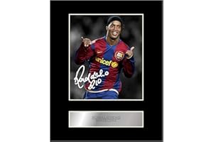 Iconic Pics Ronaldinho Autogramm-Foto, gedruckt, Passepartout, 25,4 x 20,3 cm, Wanddekoration, Wohnzimmer