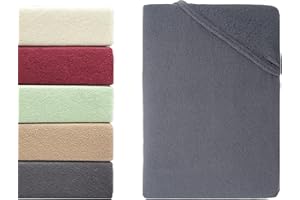‎HOMETEX PREMIUM TEXTILES Hometex Premium Textiles Winterflausch Spannbettlaken | Spannbetttuch Teddyflausch 80% Baumwolle & 20% Mikrofaser | Oeko-TEX®Standard 100 - In vielen Größen und Farben | 180-200 x 200 cm Anthrazit