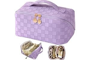 TOPALL Neceser Maquillaje Grande, Neceser Viaje Mujer de PU Cuero Neceser Cuero,Makeup Bag,XXL Organizador Bolsa de Aseo para Maquillaje Necessaire Viajes Accesorios de Mujer