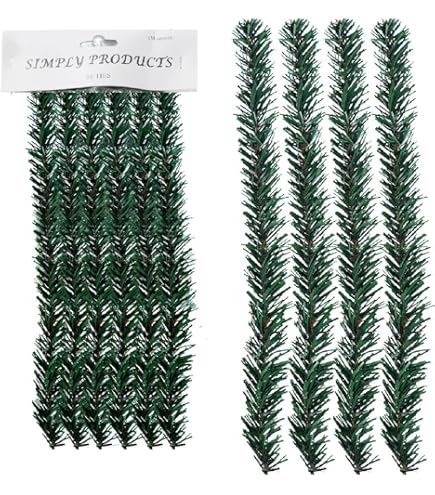NOGIS Christmas Garland Ties, 12 Pcs Green Banister Ties Decorative Twist Tie For Stairs Reusable Flexible Railing Wraps Xmas Home Decorations