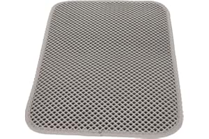 BAOFUYA Mata na Kuwetę dla Kota, Wodoodporne Dno, Dwuwarstwowa Mata do Kuwety dla Kota Kontrola Rozproszenia Konstrukcja o Strukturze Plastra Miodu dla Kotka (Szary)