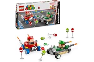 LEGO Super Mario: Mario Kart – Baby Mario vs. Baby Luigi Toy Set, with 2 Collectible Nintendo Character Figures and 2 Cars, Birthday Gift Idea for 8 Plus Year Old Boys, Girls and Gamers 72034