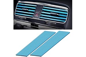 STOOKI 20 Piezas De PVC Para Accesorio Decorativo Para Coche 20cm Tira De Ajuste De Aire Acondicionado De Coche DIY Tiras Interiores De Coche Para Todas Las Salidas De Aire Rectas (Azul)
