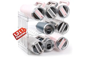 ‎GRACENAL Gracenal Stapelbar Flaschenregal, Weinregal Flaschenhalter 3 Schichten 9 Flaschen für 1,2L Stanley Cup Zubehör Kühlschrank Organizer Schrank, Gefrierschrank, Vorratskammer, Weinflaschenhalter