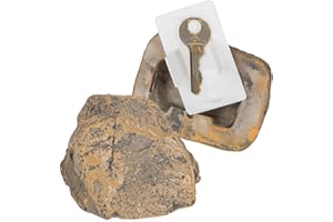 MYMEALIVOS Rock-Key Hider Outdoor, Hide a Key Lock Box Looks & Feels Like Real Stone (Type E Brown, 1 Pack)