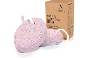 N NIMXY NIMXY Pumice Stone for Feet and Hands 2 Pcs – Feet Hard Skin Remover – Foot Scrubber for Dead Skin Removal – Natural Foot File and Callus Remover for Skin Exfoliation (Pink)