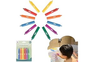 HOVUK® 12Pcs Baby Bath Crayons 9cm, Toddler Colourful Washable Crayons, Bath Time Summer Fun, Wipe Clean Non-Toxic Bath Toys, Educational Fun Toy, Kids Arts and Crafts Set