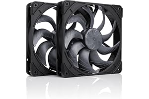 Noctua NF-A14x25 G2 PWM Sx2-PP chromax.black, Doppellüfter-Set für Push-Pull und Side-by-Side Anwendungen (Schwarz)