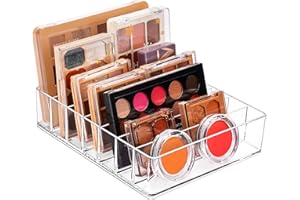 JessLab Organizer Palet, 7-Częściowy Plastikowy Organizer Makijażu, Cienie Powiek, Kontur, Blush Holder, Schowek na Kosmetyki Łazienki (Przezroczysty, XL)