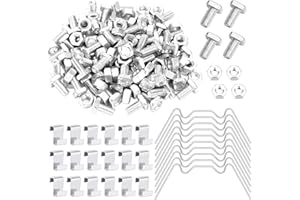 HOMGATY 240 Pcs Greenhouse Glass Clips, Greenhouse Repair Kit, Greenhouse Window Clips Glass Pane Fixings Clips, 60 Pcs Glazing W Wire Clips, 60Pcs Overlap Z Clips, 60 Pcs Aluminium Greenhouse Nuts and Bolts