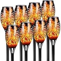 Luci Solari Da Giardino A Fiamma Danzante – 8 Pezzi, 52 Cm, IP65, Accensione Automatica