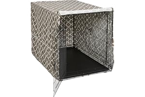 MidWest Homes for Pets CVR-48T-BR Housse de cage pour chien avec tissu protecteur en téflon, housse de protection pour cage de chien adaptée aux caisses MidWest et New World de 121,92 cm de long