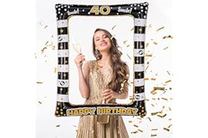 Gitua Aufblasbarer Bilderrahmen, 40 Geburtstagsfeier Photo Booth Requisiten Aufblasbarer Fotorahmen Selfie Rahme fr Jungen und Mdchen Geburtstag Party Deko