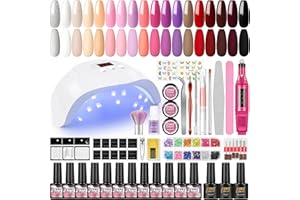 ‎PEACECOLOR PEACECOLOR UV Nagellack Set mit UV Lampe 36W, 20 Farben Gel Nagellack Gelnägel Starterset mit Elektrische Nagelfräser Base Top Coat Nägel Starterset Nagel Sets Gel Nägel für Anfänger