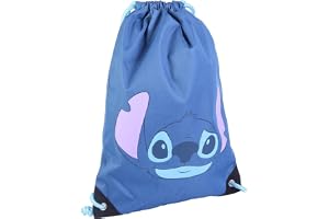 CERDÁ LIFE MOMENTS Bolsa Mochila Cuerdas Infantil de Stitch-Licencia Oficial Disney, Saco unisex Niños, Azul, Pequeño, Blå, E