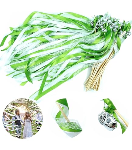 30 Pièces Rubans De Mariage Baguette De Mariage Avec Cloches En Soie