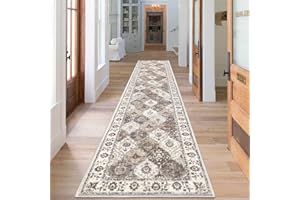 SHACOS Extra Long Runner Rugs for Hallway Non Slip 60x300 cm Brown Boho Hallway Hall Runner Rug Vintage Distressed Washable Carpet Runner for Kitchen Entrance Bedroom Laundry Room