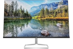 HP M27fe Monitor da 27", FHD, 16:9, Antiriflesso, Pannello IPS da 75Hz, Tempo di Risposta 5 ms, Reclinabile, AMD FreeSync, 300 Nits, Low Blue Light, HDMI 1.4, VGA, No montaggio VESA, Argento