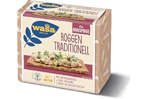 ‎WASA Wasa Knäckebrot Roggen Sauerteig 235g | Langjährige Backtradition, die man schmeckt, 96% Roggenvollkornmehl