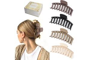 ‎AIMIKE AIMIKE 4 Stück Haarklammer Groß, 11 cm Kunststoff Rutschfester Haarspangen Damen Haar mit Starkem Halt, groß Haarklammern Haarstyling-Zubehör für Lange Dicke Haare, Neutral