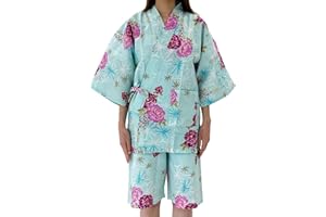 Dita Tokyoin Japanese Traditional Relaxation Wear Kawaii Kimono Casual Jimbei set2 100% Cotton.