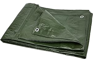 ‎GARRONDA Garronda GD-0162 Waterproof Tarpaulin with Eyelets 2 x 4 m 80 g/m² Fabric Tarpaulin Polypropylene UV-Low Washable Tarpaulin Garden Furniture Waterproof Wood & Appliances Green